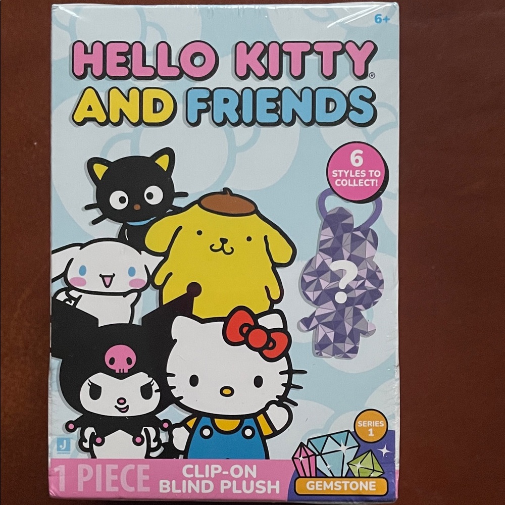 Hello Kitty and Friends Jazwares, I PC, Clip On Blind Plush Box! 😻💖💛🩵🖤🤍✨